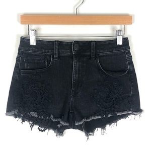 American eagle hi-rise shortie denim shorts 0225